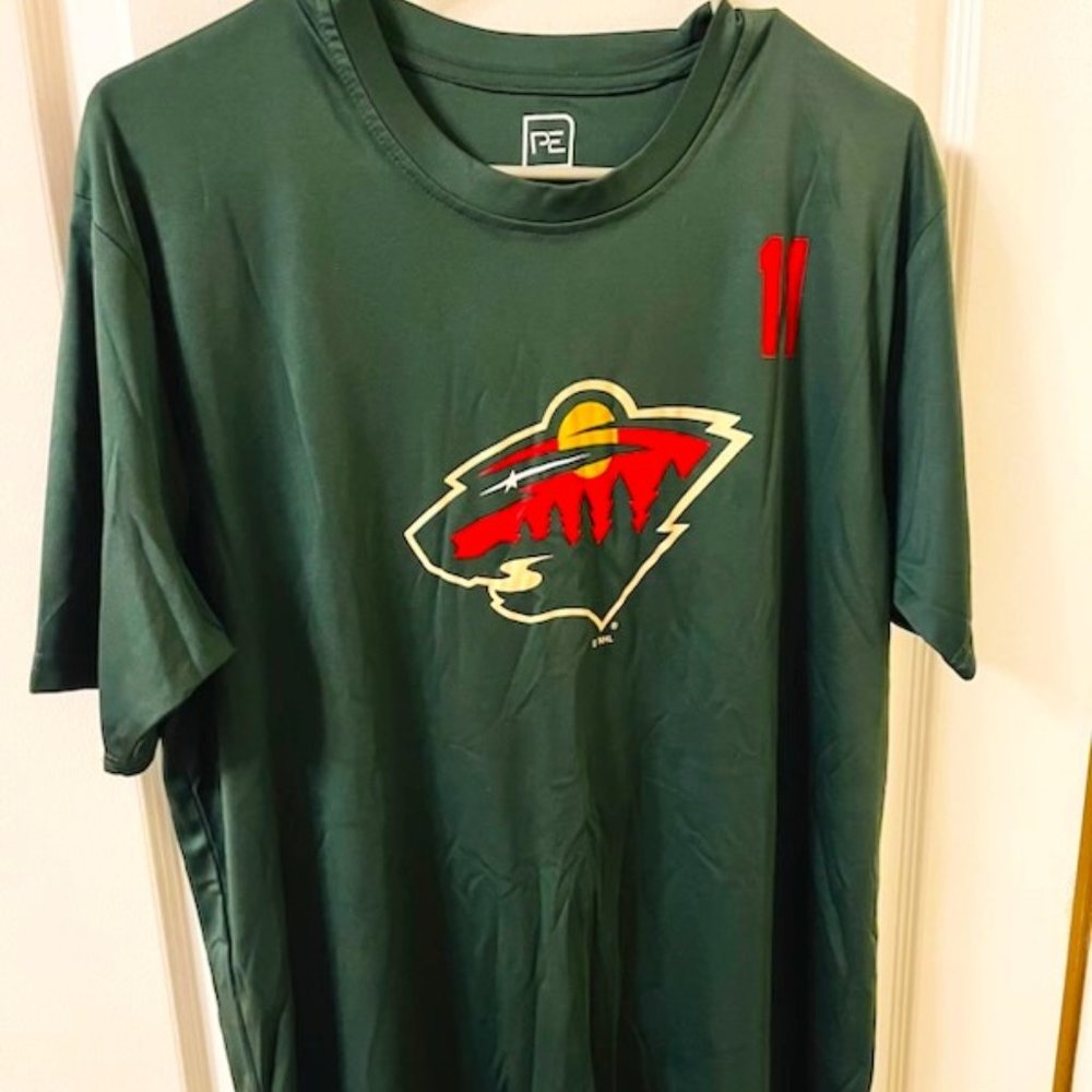 Minnesota Wild Zach Parise Men's Pro Edge L Short Sleeve Shirt Green